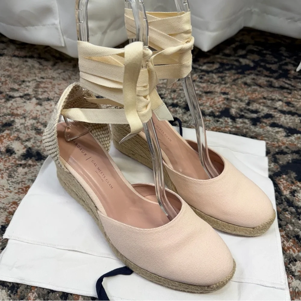 NWOT Margaux x Gal Meets Glam ‘The Espadrille’ in “Blush Pink Canvas” Size 12.5